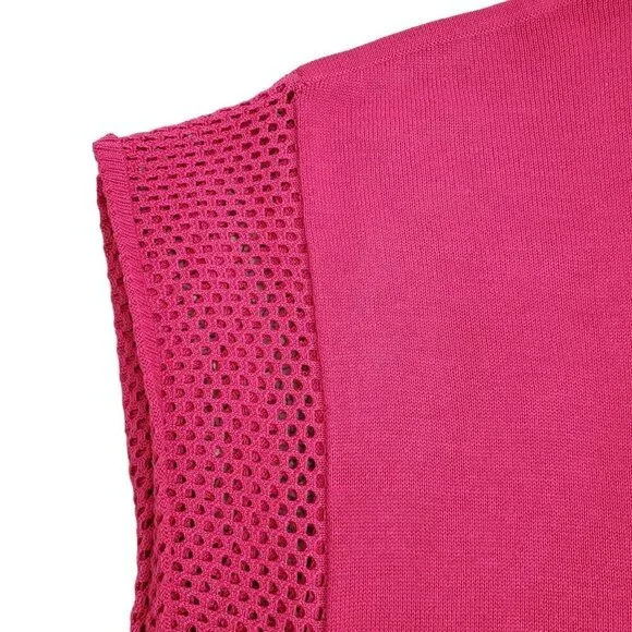 Pink Knit Women's Top with shoulder cutouts - Picture 4 of 9